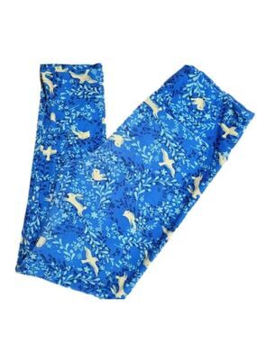 LuLaRoe☆ Blue Birds and Bunnies Leggings Size OS